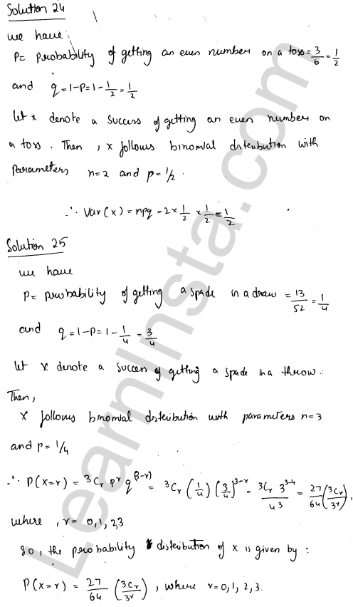 RD Sharma Class 12 Solutions Chapter 33 Binomial Distribution Ex 33.2 1.17