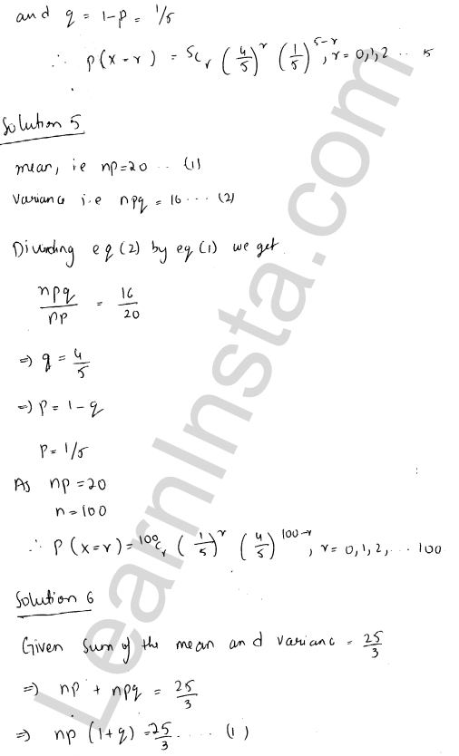 RD Sharma Class 12 Solutions Chapter 33 Binomial Distribution Ex 33.2 1.4