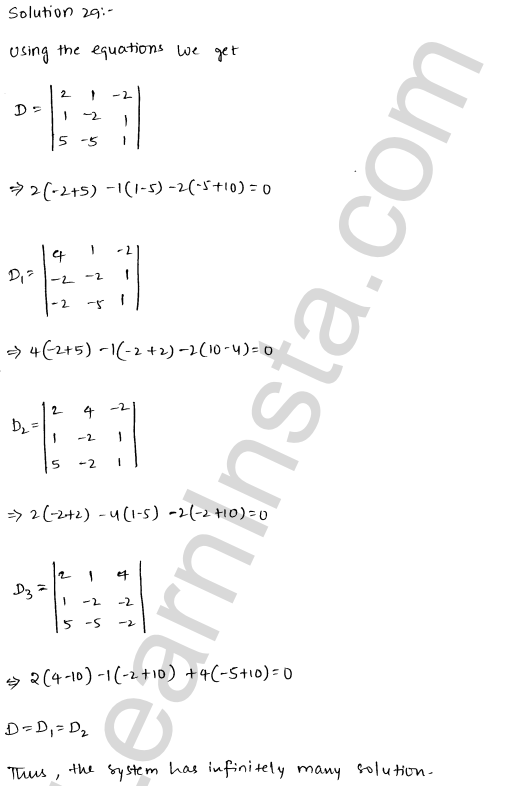 RD Sharma Class 12 Solutions Chapter 6 Determinants Ex 6.4 1.30