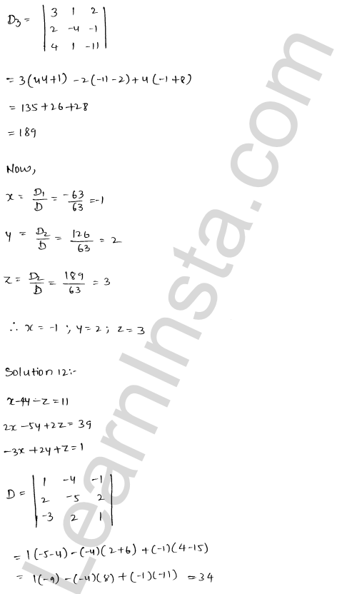 RD Sharma Class 12 Solutions Chapter 6 Determinants Ex 6.4 1.9