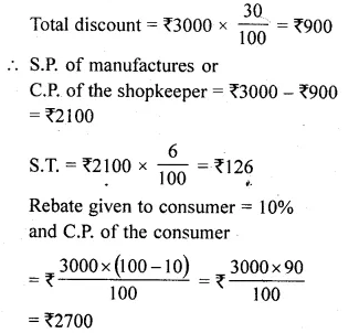 ML Aggarwal Class 10 Solutions for ICSE Maths Chapter 1 Value Added Tax Chapter Test Q4.1