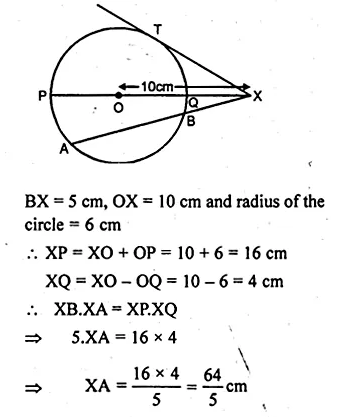 ML Aggarwal Class 10 Solutions for ICSE Maths Chapter 15 Circles Chapter Test Q13.2