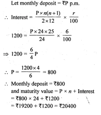 ML Aggarwal Class 10 Solutions for ICSE Maths Chapter 2 Banking Ex 2 Q9.1