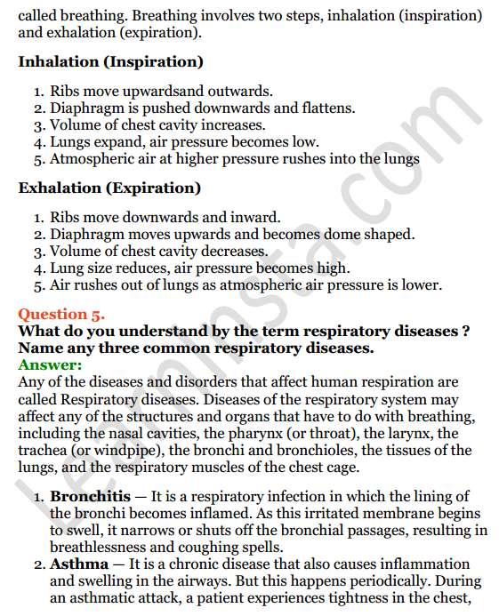 Selina Concise Biology Class 6 ICSE Solutions Chapter 5 Respiratory System 5