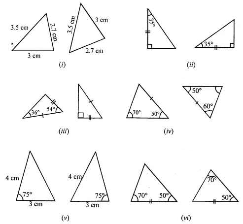 ML Aggarwal Class 7 Solutions for ICSE Maths Chapter 12 Congruence of Triangles Check Your Progress 1