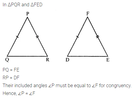 ML Aggarwal Class 7 Solutions for ICSE Maths Chapter 12 Congruence of Triangles Ex 12.1 11
