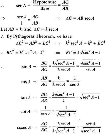Introduction to Trigonometry Class 10 Extra Questions Maths Chapter 8 with Solutions Answers 57