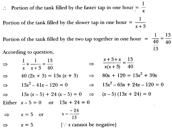 Quadratic Equations Class 10 Extra Questions Maths Chapter 4 with Solutions Answers 57