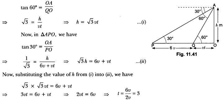 Some Applications of Trigonometry Class 10 Extra Questions Maths Chapter 9 with Solutions Answers 35