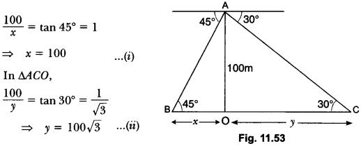 Some Applications of Trigonometry Class 10 Extra Questions Maths Chapter 9 with Solutions Answers 52
