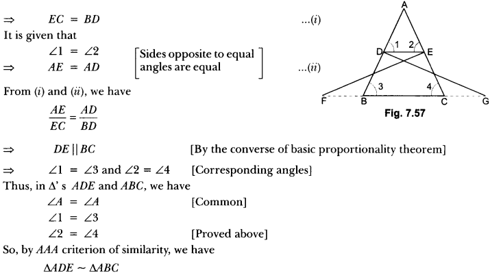 Triangles Class 10 Extra Questions Maths Chapter 6 with Solutions Answers 75