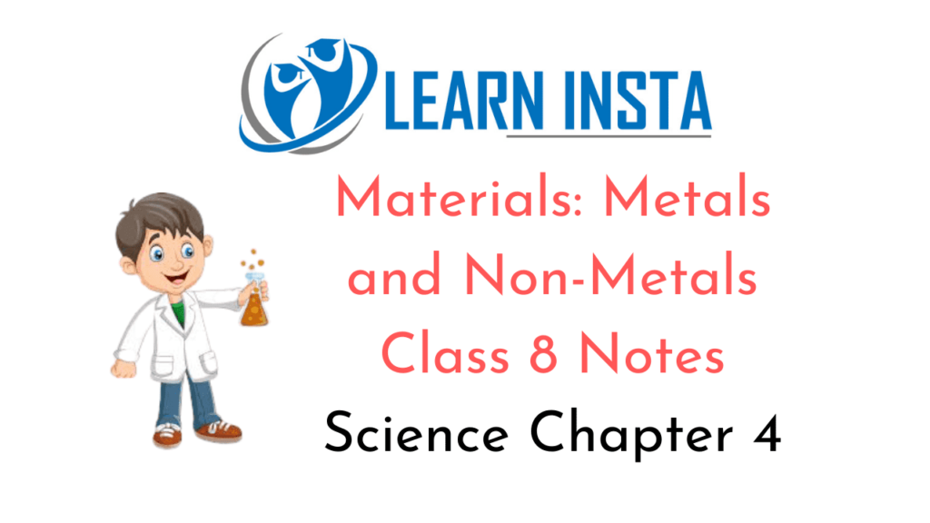Materials Metals and NonMetals Class 8 Notes Science Chapter 4 MCQ