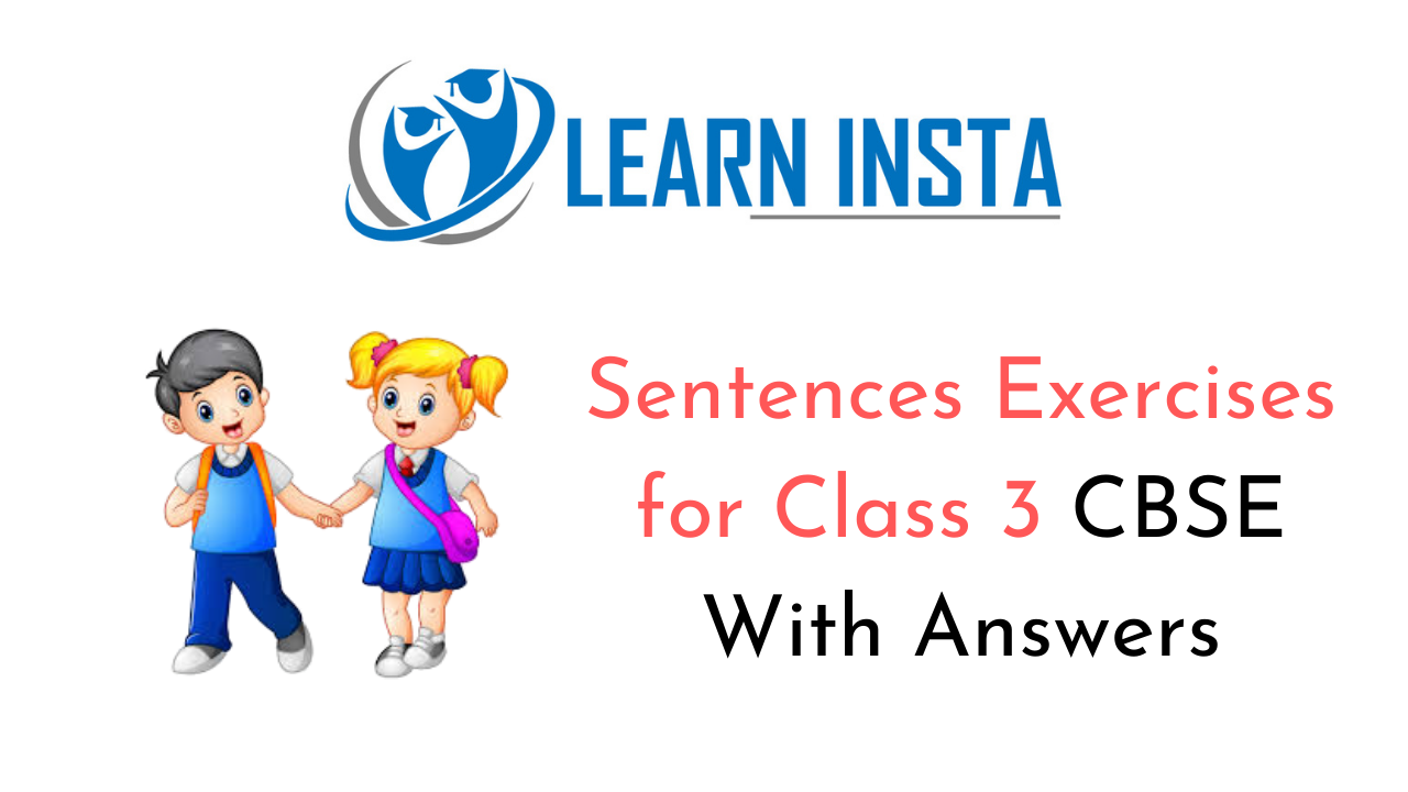 Sentences Exercises for Class 3 CBSE With Answers