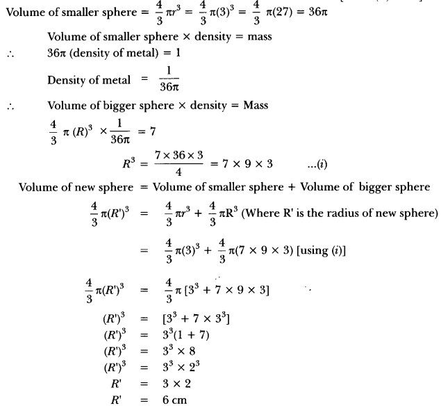 Surface Areas and Volumes Class 10 Extra Questions Maths Chapter 13 with Solutions Answers 40