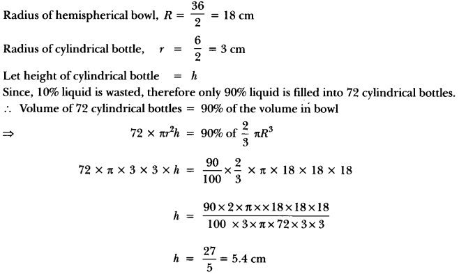Surface Areas and Volumes Class 10 Extra Questions Maths Chapter 13 with Solutions Answers 43