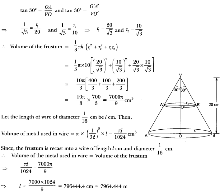 Surface Areas and Volumes Class 10 Extra Questions Maths Chapter 13 with Solutions Answers 77