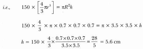 Surface Areas and Volumes Class 10 Extra Questions Maths Chapter 13 with Solutions Answers 86