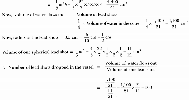 Surface Areas and Volumes Class 10 Extra Questions Maths Chapter 13 with Solutions Answers 97