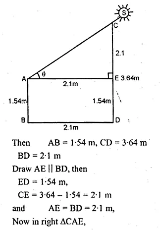 ML Aggarwal Class 10 Solutions for ICSE Maths Chapter 20 Heights and Distances Chapter Test Q5.1