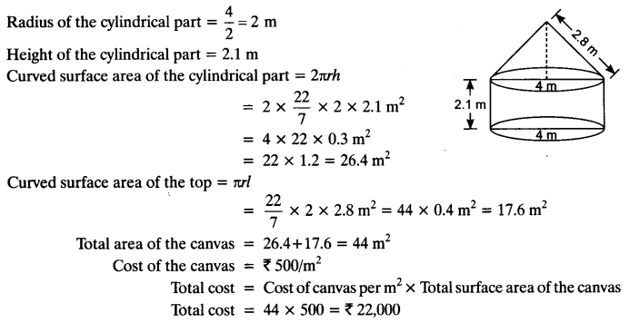 NCERT Solutions for Class 10 Maths Chapter 13 Surface Areas and Volumes Ex 13.1 10