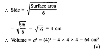 RD Sharma Class 9 Solutions Chapter 18 Surface Areas and Volume of a Cuboid and Cube MCQS Q5.1
