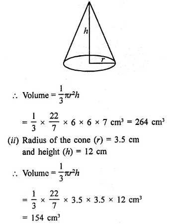 RD Sharma Class 9 Solutions Chapter 20 Surface Areas and Volume of A Right Circular Cone Ex 20.2 Q1.1