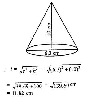 RD Sharma Class 9 Solutions Chapter 20 Surface Areas and Volume of A Right Circular Cone Ex 20.2 Q11.1