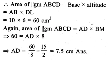 RS Aggarwal Class 9 Solutions Chapter 10 Area Ex 10A Q2.1