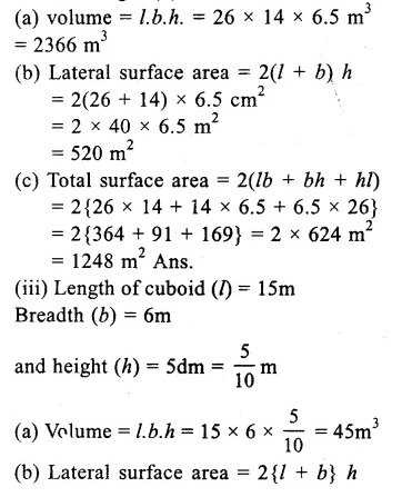 RS Aggarwal Class 9 Solutions Chapter 13 Volume and Surface Area Ex 13A Q1.2