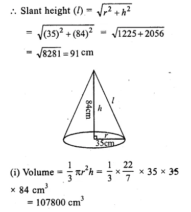 RS Aggarwal Class 9 Solutions Chapter 13 Volume and Surface Area Ex 13C Q1.1