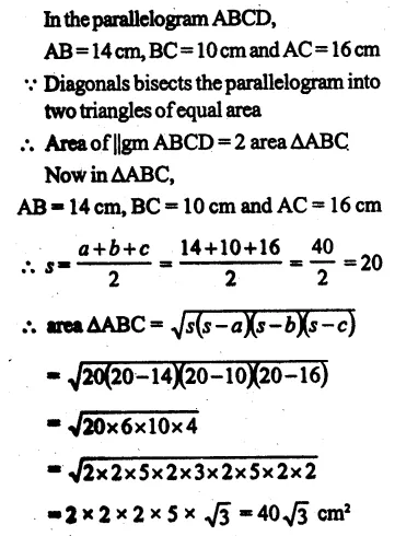RS Aggarwal Class 9 Solutions Chapter 7 Areas Ex 7A Q23.1