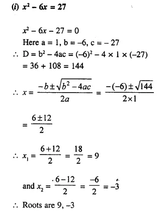 Selina Concise Mathematics Class 10 ICSE Solutions Chapter 5 Quadratic Equations Ex 5C Q1.1