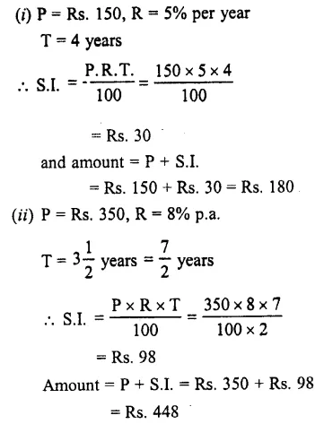 Selina Concise Mathematics Class 7 ICSE Solutions Chapter 10 Simple Interest 1