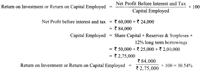 Class 12 Accountancy Important Questions Chapter 10 Accounting Ratios 50