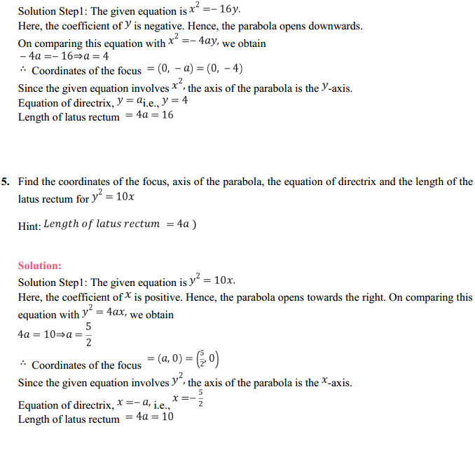 NCERT Solutions for Class 11 Maths Chapter 11 Conic Sections Ex 11.2 4