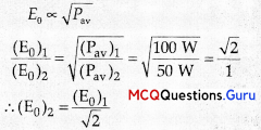 MCQ On Electromagnetic Waves Class 12